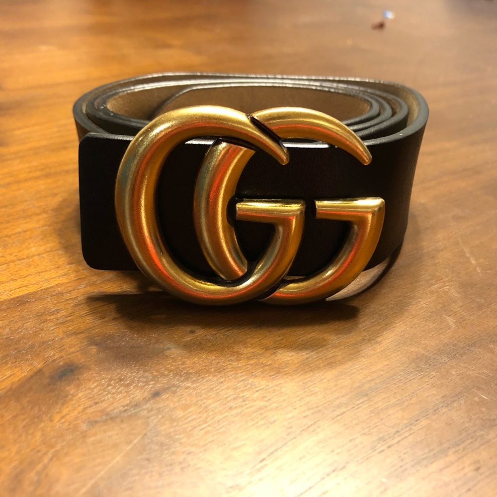 Gold Buckle on Black Belt